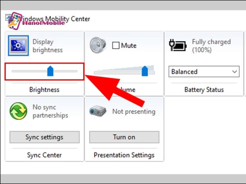 Chỉnh độ sáng màn hình máy tính bằng Windows Mobility Center